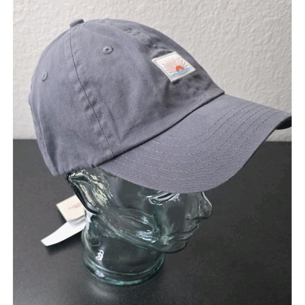 New Faherty Sun & Wave Sunwashed Baseball Hat Cap Strapback Gray Beach Pool